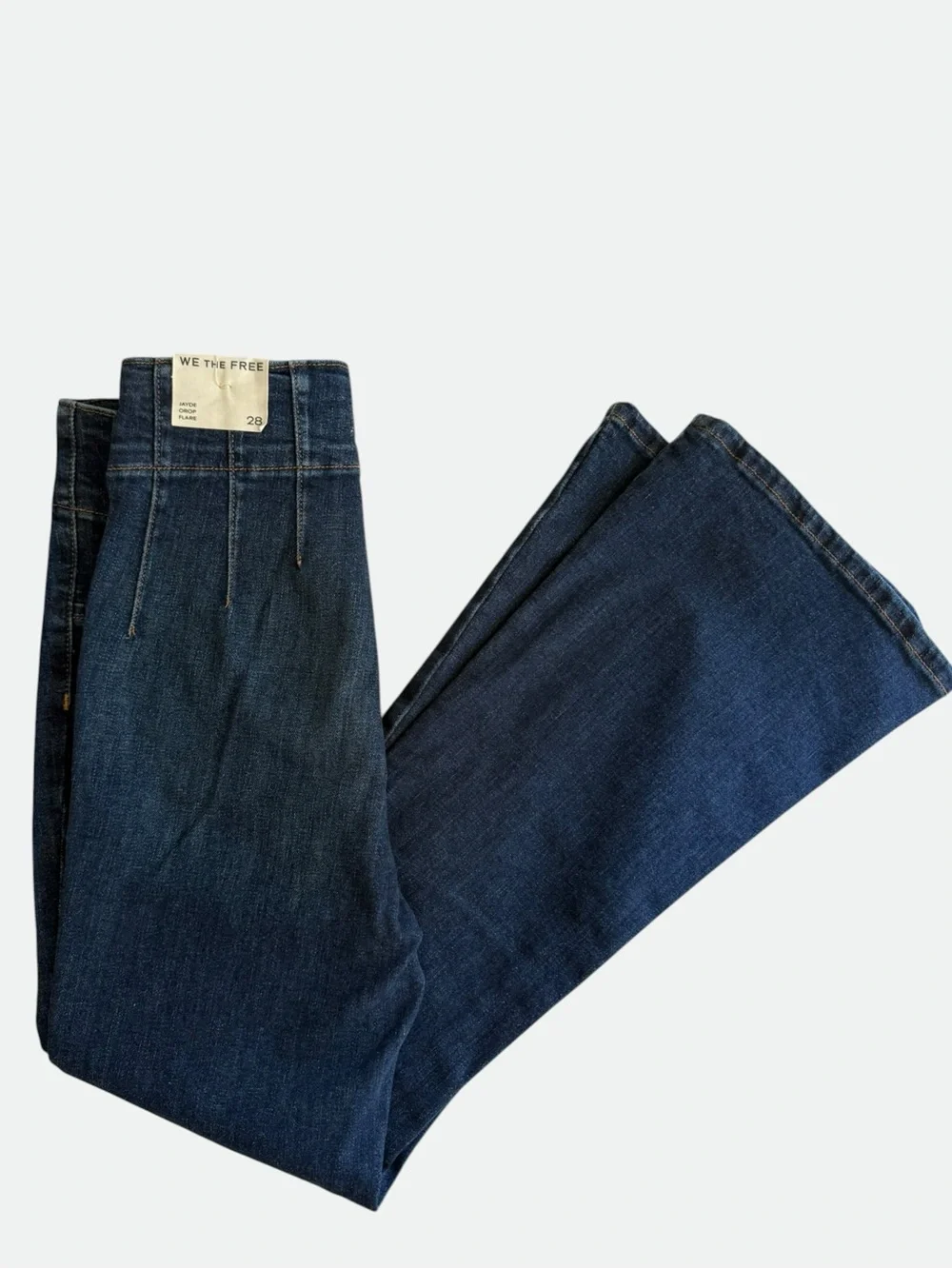 Free People We The Free Jayde Crop Flare Dark Blue Jeans Size 28